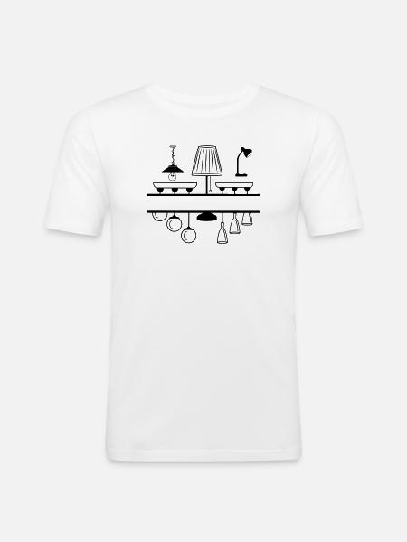 Lampes d’éclairage pour son propre texte - T-shirt près du corps Homme - blanc