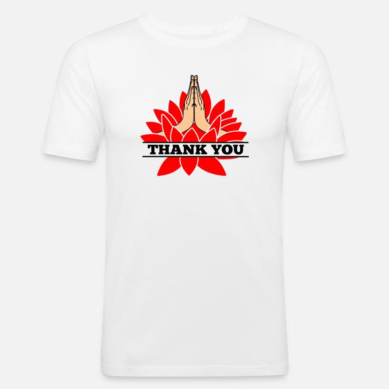 DANKE Danke Namaste mit schwarzem Text - Männer Slim Fit T-Shirt - Weiß
