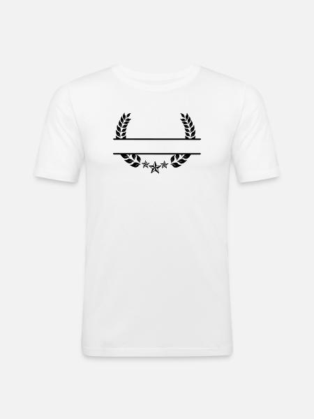 Laurel wreath under three stars - Men's Slim Fit T-Shirt - white