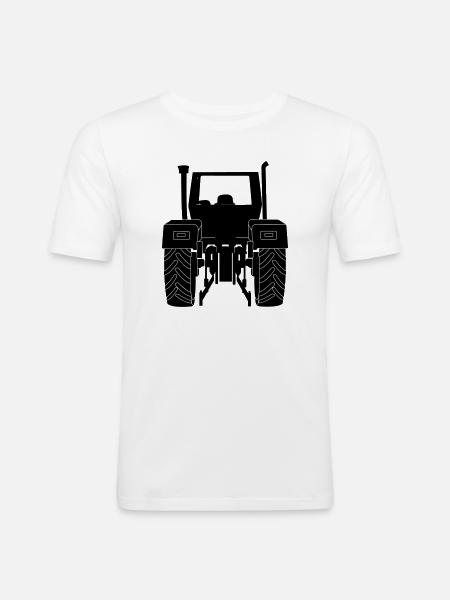 Farm Tractor Rear - Men's Slim Fit T-Shirt - white