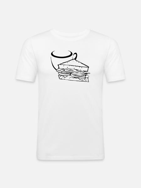 Breakfast Sandwich - Men's Slim Fit T-Shirt - white