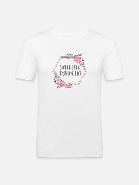 Weltbeste Postbotin Post Beruf Geschenk - Männer Slim Fit T-Shirt - Weiß
