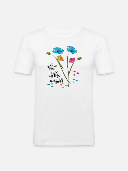 Love is the answer, Liebe - Men's Slim Fit T-Shirt - white