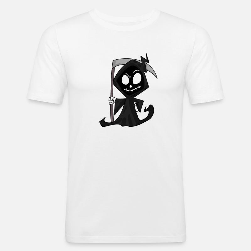 Sensenmann mit Sense - Halloween - Männer Slim Fit T-Shirt - Weiß