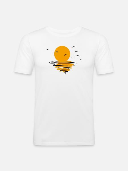 Wild Geese Cranes Spring - Men's Slim Fit T-Shirt - white