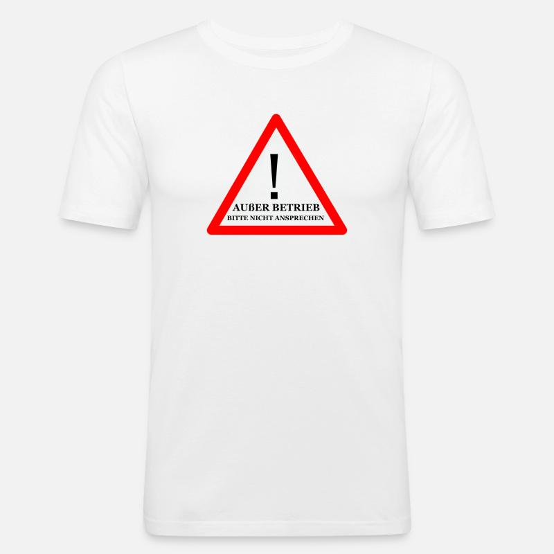 Warnschild: Nicht Ansprechen - Männer Slim Fit T-Shirt - Weiß