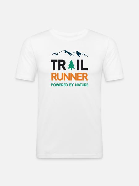 Trail Runner - Powered by Nature - Men's Slim Fit T-Shirt - white