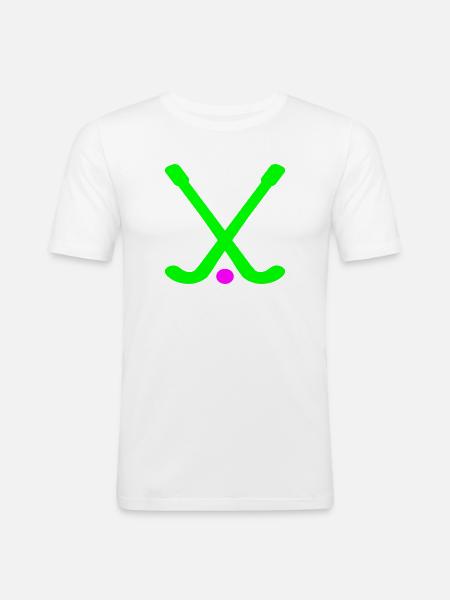 Hockey Sticks - Zaalhockey - Mannen slim fit T-shirt - wit