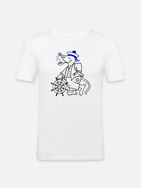 Marin, maritime - T-shirt près du corps Homme - blanc
