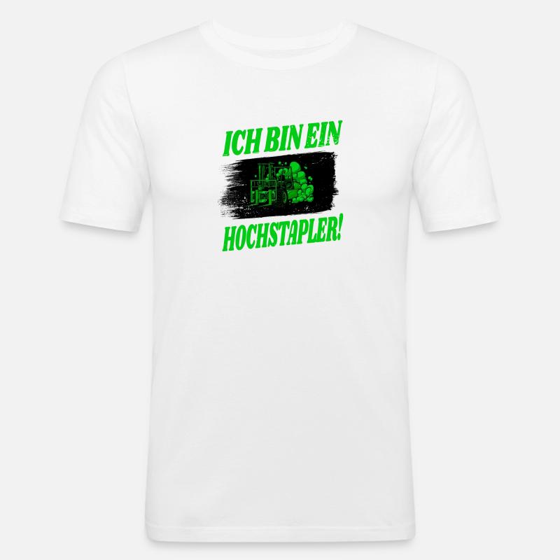 Gabelstapler Design - Männer Slim Fit T-Shirt - Weiß