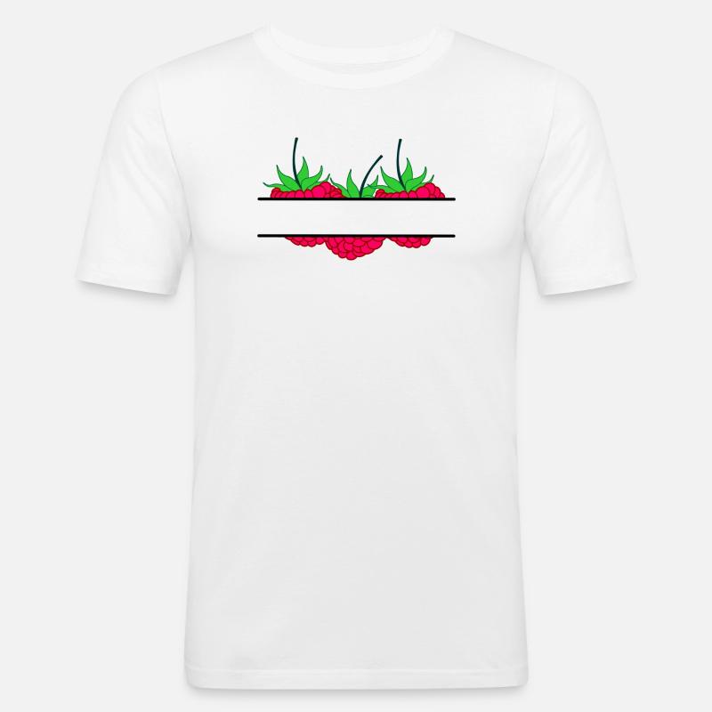 Raspberry banner red raspberry - Men's Slim Fit T-Shirt - white