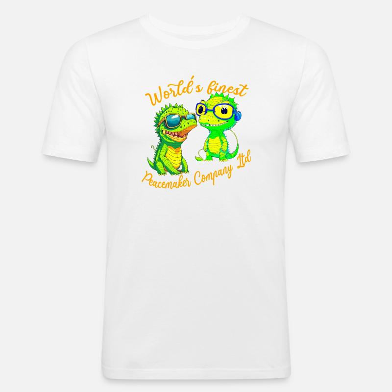Krokodilbabys stiften Frieden - Männer Slim Fit T-Shirt - Weiß