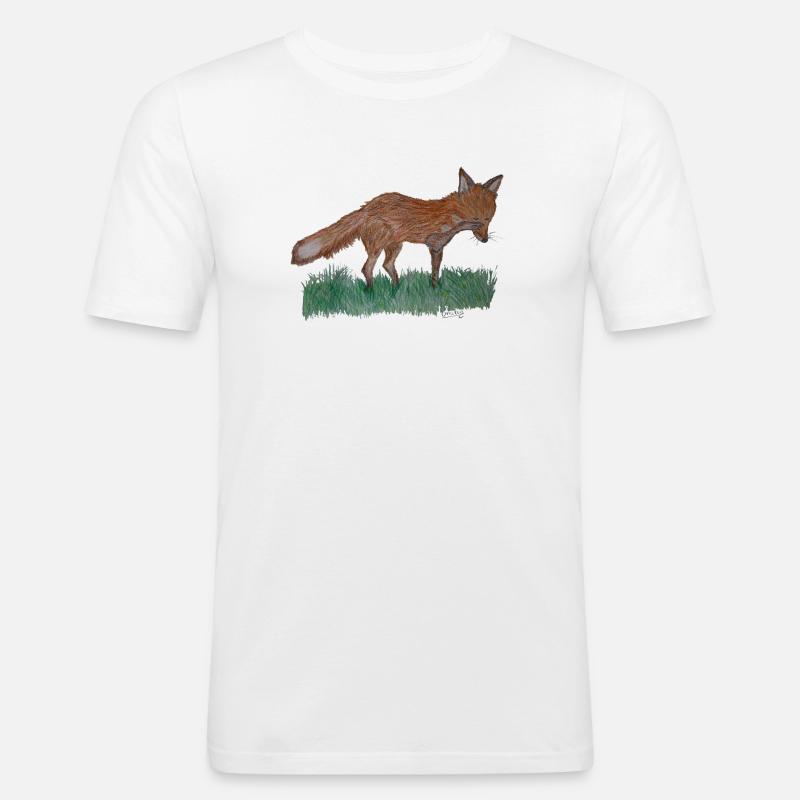 Ich bin nur ein Fuchs - Männer Slim Fit T-Shirt - Weiß