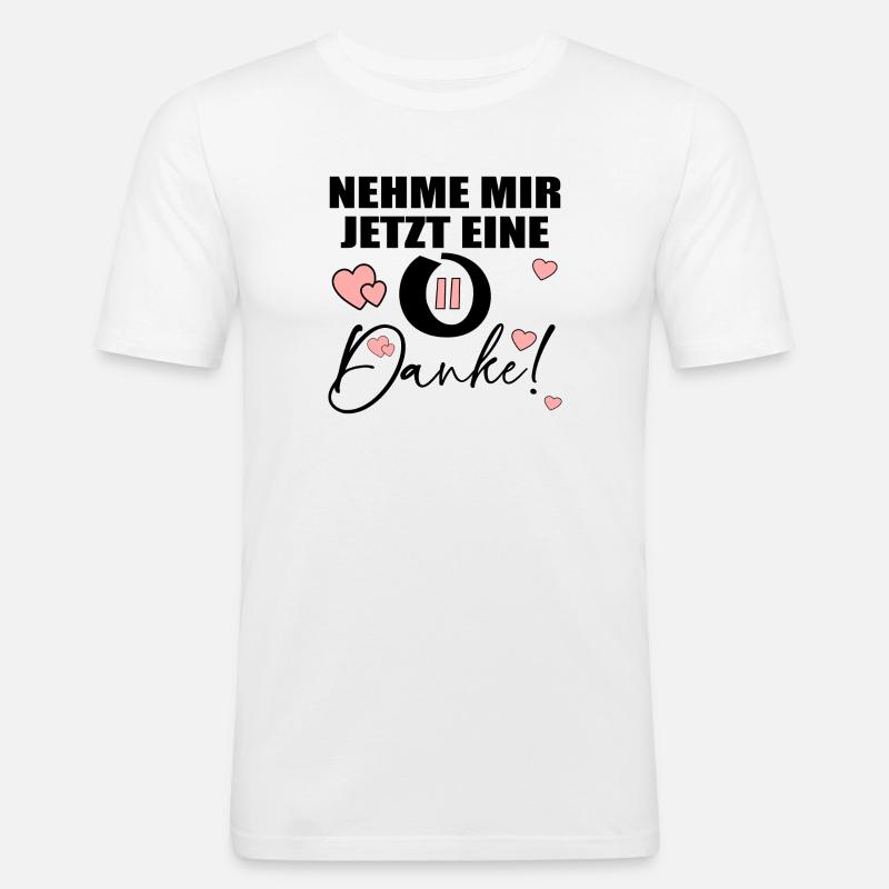PAUSE - DANKE SPRÜCHE - Männer Slim Fit T-Shirt - Weiß
