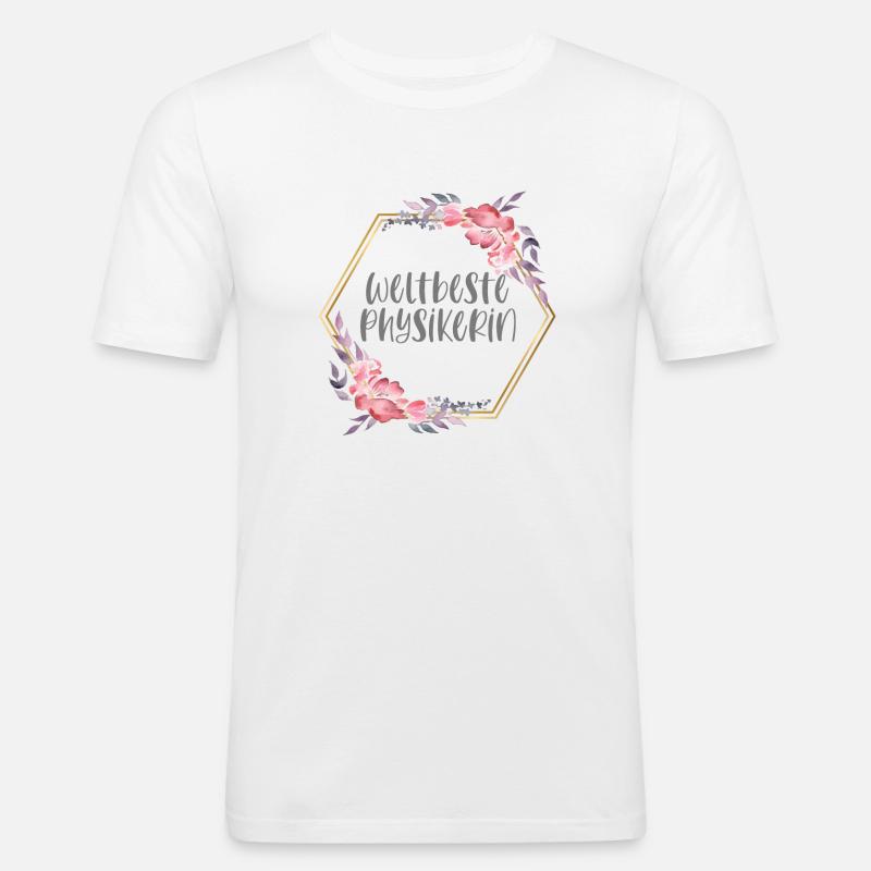 Weltbeste Physikerin Physik Beruf Geschenk - Männer Slim Fit T-Shirt - Weiß