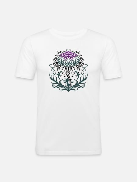 Thistle purple Thistle - Men's Slim Fit T-Shirt - white