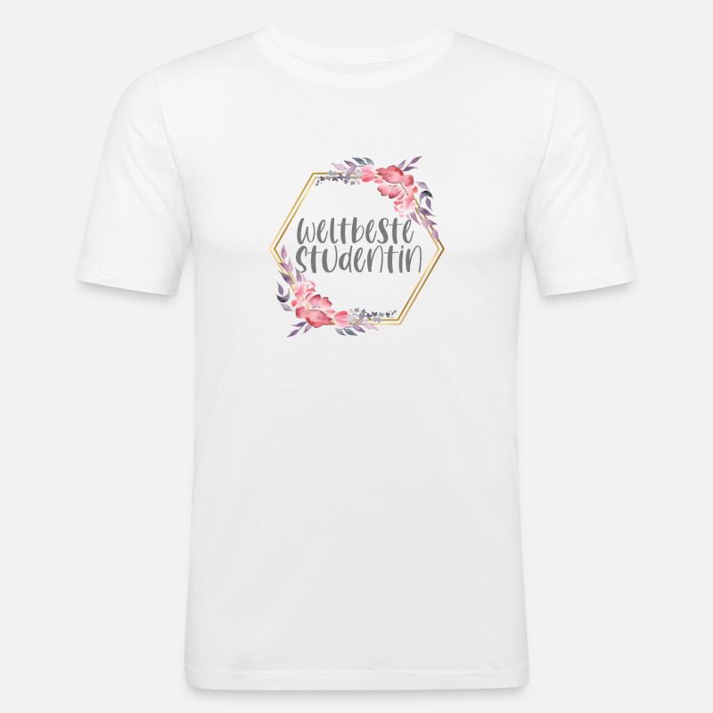 Studentin Studium Mädchen Lernen Geschenk - Männer Slim Fit T-Shirt - Weiß