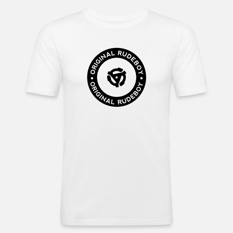 Disco originale in vinile Rudeboy - Black & White Mod - Maglietta aderente da uomo - bianco