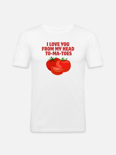 Ich liebe dich, liebe, Tomaten - Männer Slim Fit T-Shirt - Weiß