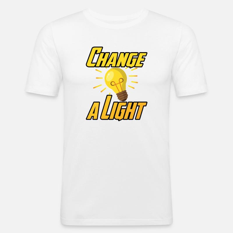 Change a Light - Männer Slim Fit T-Shirt - Weiß