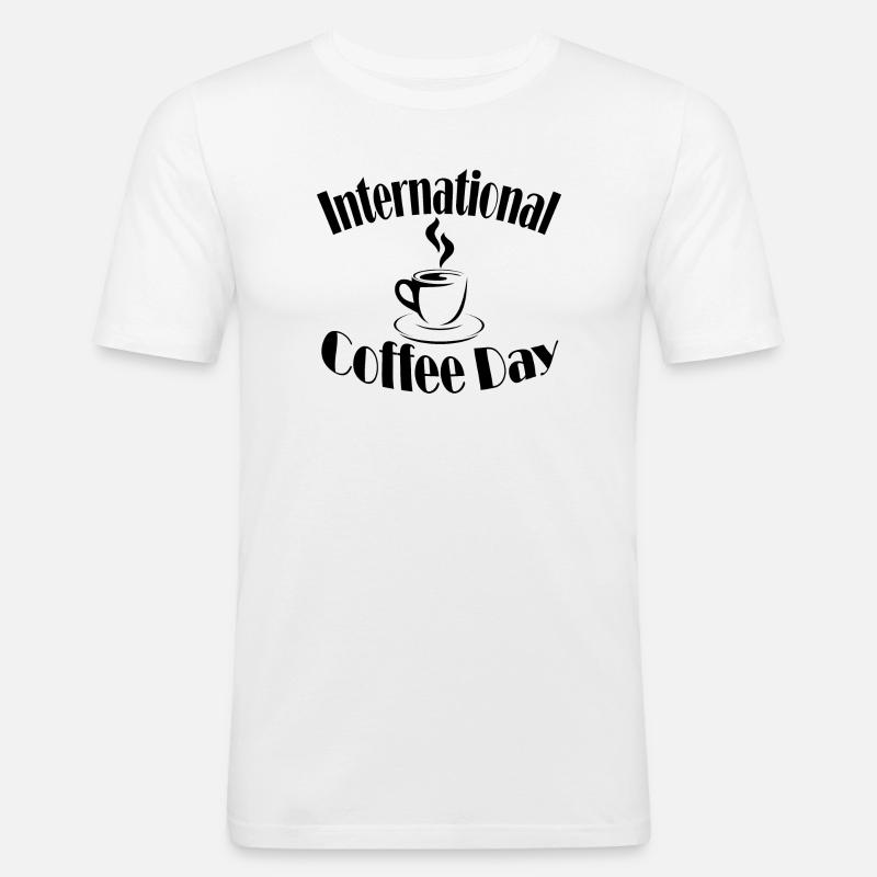 Coffee Day - Männer Slim Fit T-Shirt - Weiß