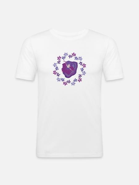 Fantasy Dancer with Lavender Flower - Men's Slim Fit T-Shirt - white