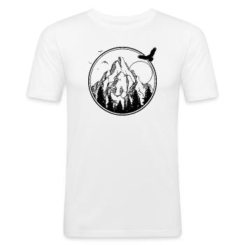 Mitternachtsvogel-Silhouette - Männer Slim Fit T-Shirt - Weiß - Vorne - Nik (191cm)