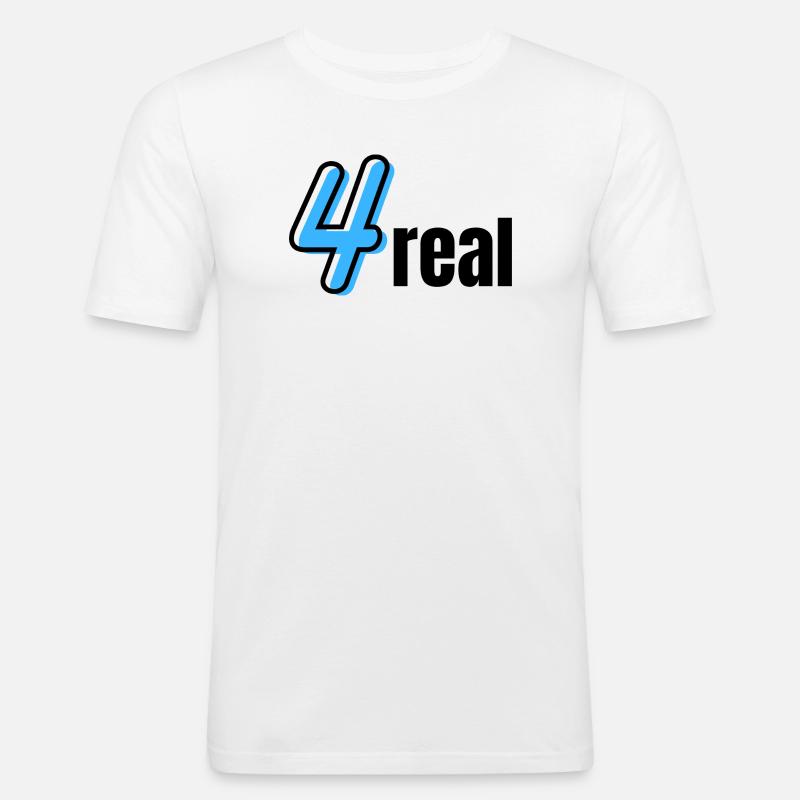 Neon Vier Typografie - Männer Slim Fit T-Shirt - Weiß
