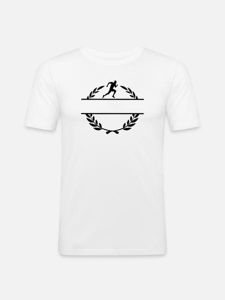 Runner in laurel wreath - Men's Slim Fit T-Shirt - white