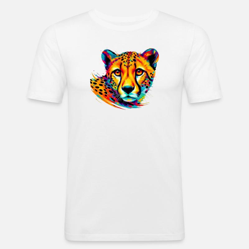 Gepard - Männer Slim Fit T-Shirt - Weiß