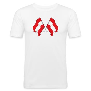 Two flags Austria - Men's Slim Fit T-Shirt - white - Front - Nik (191cm)