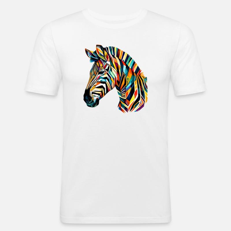 Zebra - Men's Slim Fit T-Shirt - white