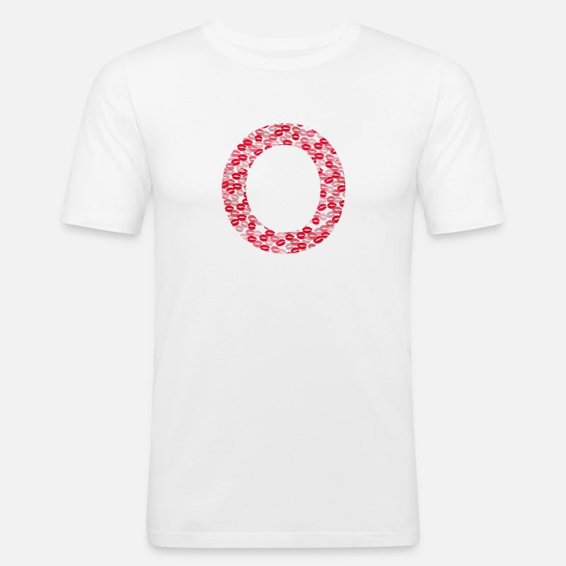 Buchstabe O - Erstes Geschenk - Männer Slim Fit T-Shirt - Weiß