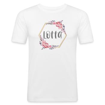 Lotta Mädchen Name Baby Geschenk - Männer Slim Fit T-Shirt - Weiß - Vorne - Nik (191cm)