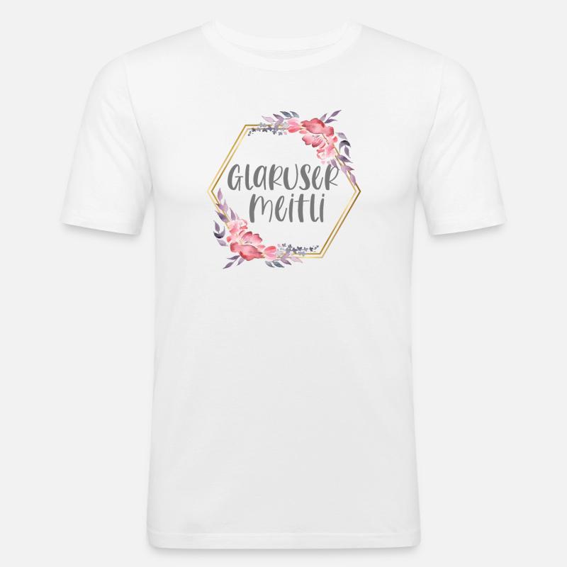 Schweiz Glarus Mädchen Heimat Geschenk - Männer Slim Fit T-Shirt - Weiß