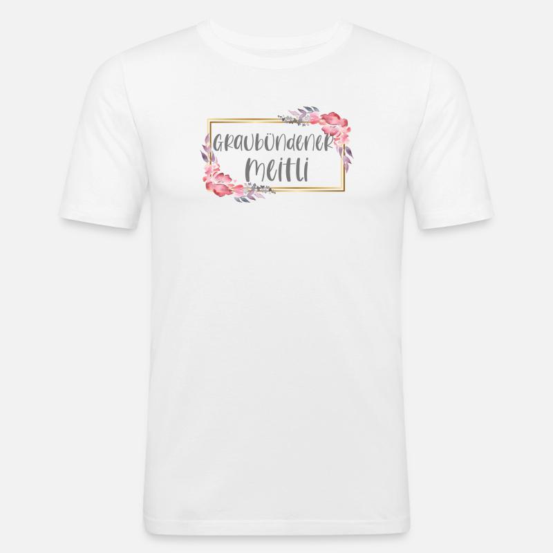 Schweiz Graubünden Mädchen Heimat Geschenk - Männer Slim Fit T-Shirt - Weiß