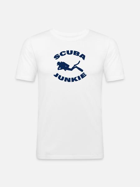 SCUBA JUNKIE - Men's Slim Fit T-Shirt - white