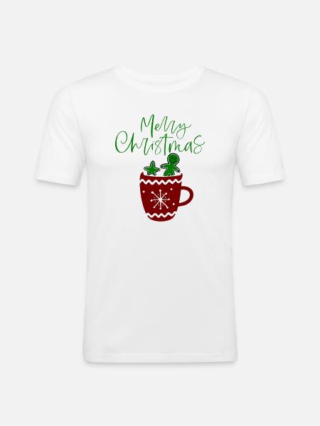 Joyeux Noël, Biscuits - T-shirt près du corps Homme - blanc
