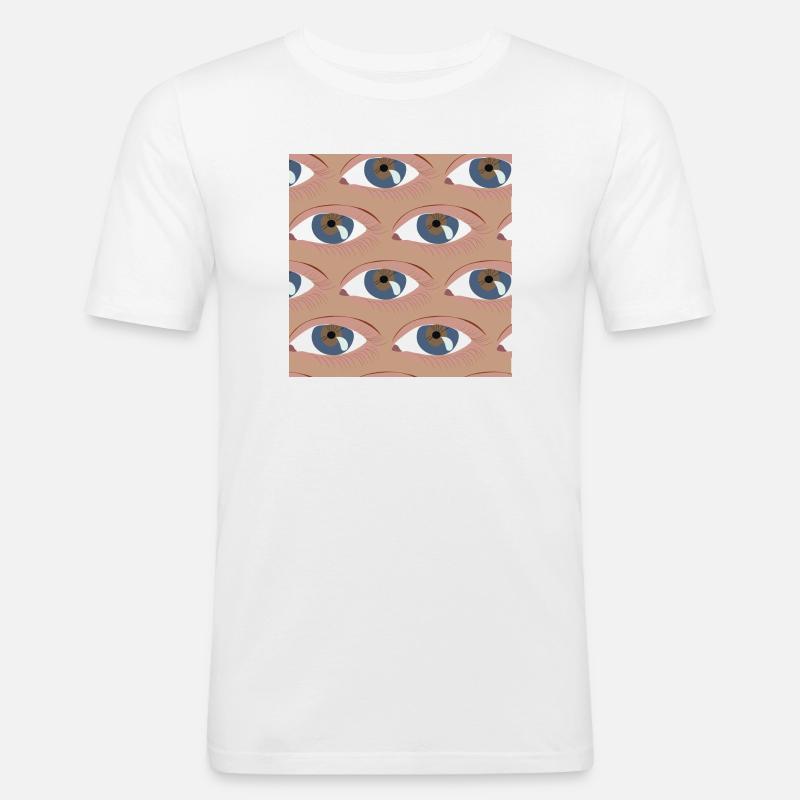 Die Augen aufgereiht - Männer Slim Fit T-Shirt - Weiß
