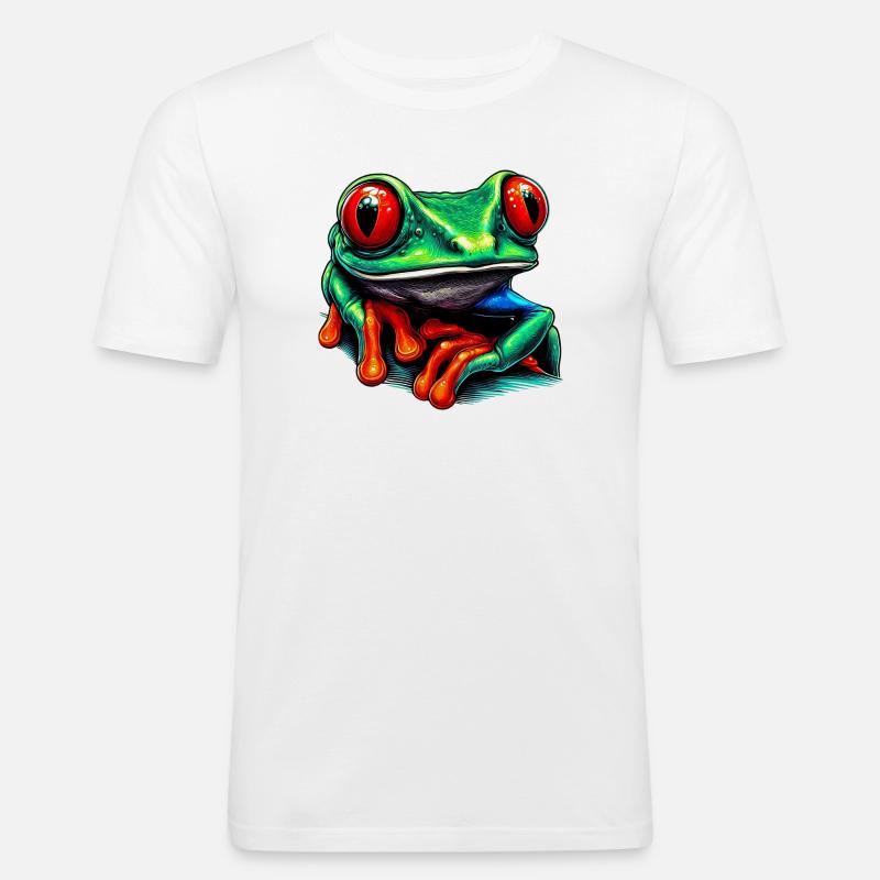 Rotäugiger Laubfrosch - Männer Slim Fit T-Shirt - Weiß