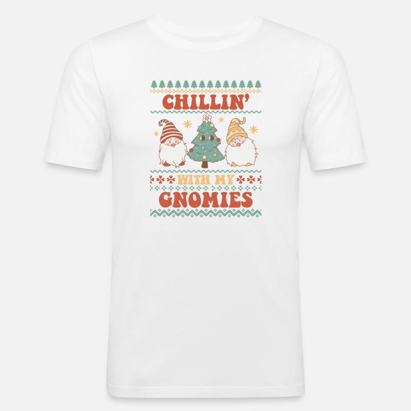 Hässlicher Weihnachtspullover - Männer Slim Fit T-Shirt - Weiß