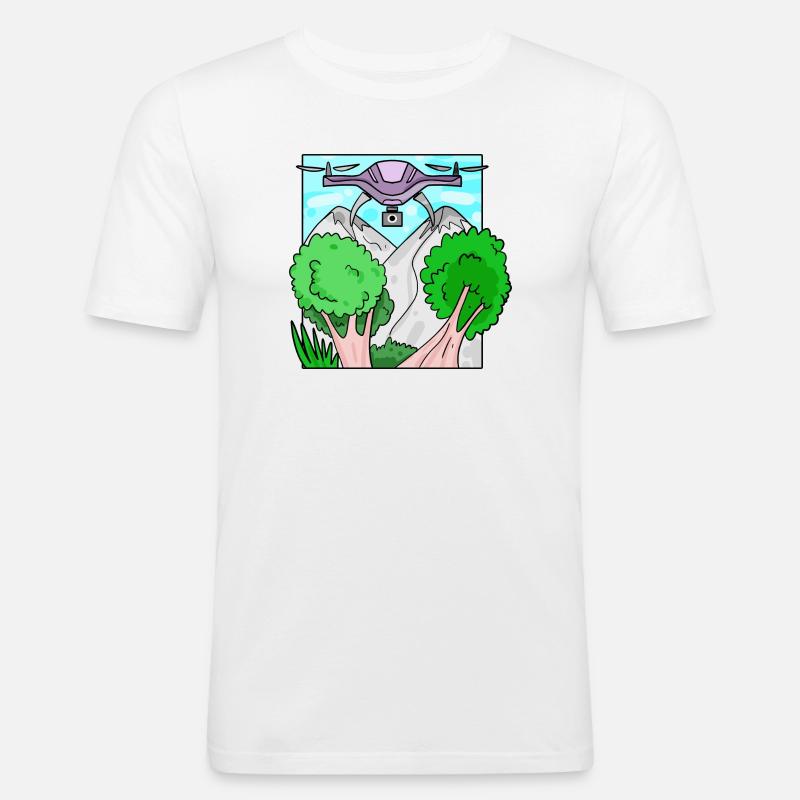 Drone Drone Drones - T-shirt près du corps Homme - blanc