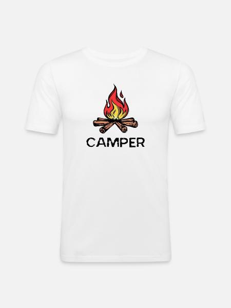 Camper Saying Campfire Camping Hikers Holidays - Men's Slim Fit T-Shirt - white