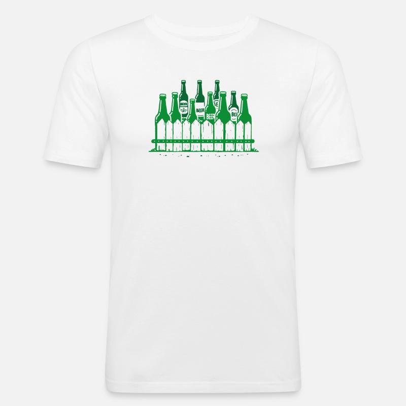 biergarten bier wortspiel biertrinker - Männer Slim Fit T-Shirt - Weiß