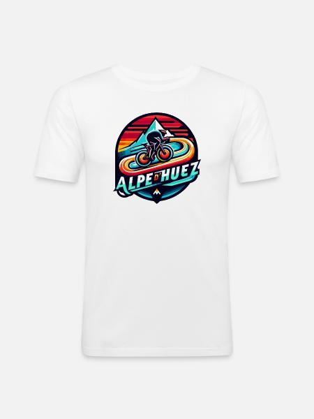 Alpe d'Huez for cycling enthusiasts - Men's Slim Fit T-Shirt - white