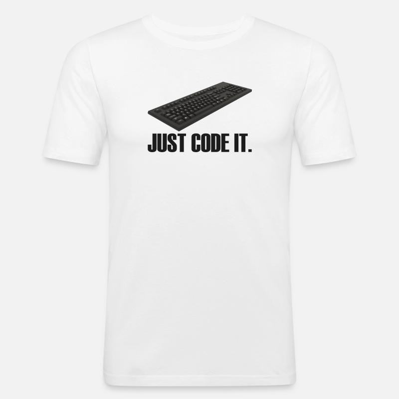 Il suffit de le coder - T-shirt près du corps Homme - blanc