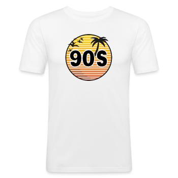 The 90s - Männer Slim Fit T-Shirt - Weiß - Vorne - Nik (191cm)