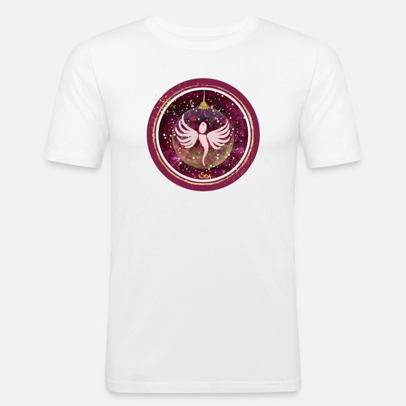 Weihnachtskugel Engel - Sonja Ariel von Staden - Männer Slim Fit T-Shirt - Weiß