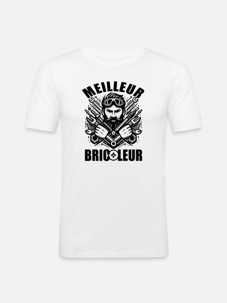 LE MEILLEUR BRICOLEUR - T-shirt près du corps Homme - blanc