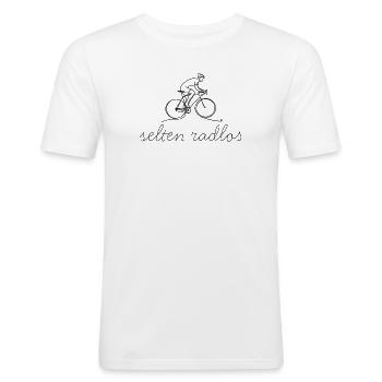 selten radlos oneline radfahren fahrradkurier - Männer Slim Fit T-Shirt - Weiß - Vorne - Nik (191cm)